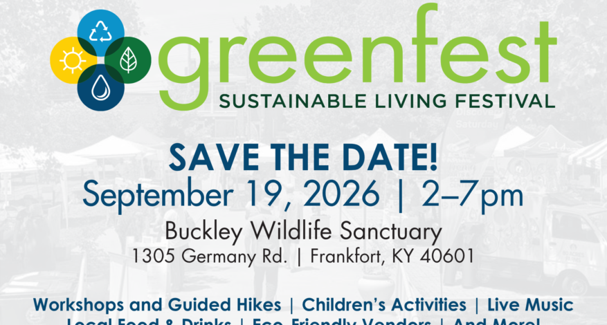 Greenfest Sustainable Living Festival Save the Date flyer.